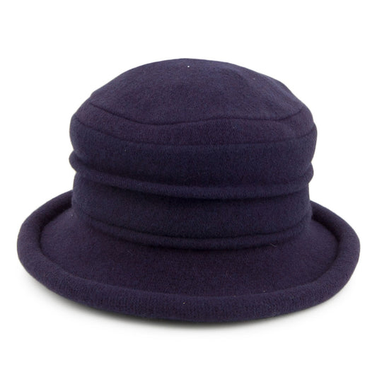 Chapeau Cloche en Laine Tula bleu marine SCALA