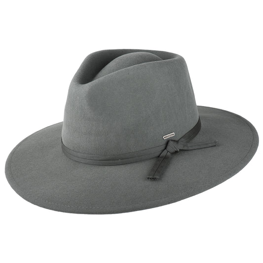 Chapeau Fedora en Laine Feutrée Pliable Joanna gris foncé BRIXTON