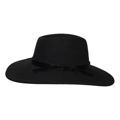 Chapeau Fedora Rancher en Laine Feutrée avec Bandeau en Velours Calista noir SCALA