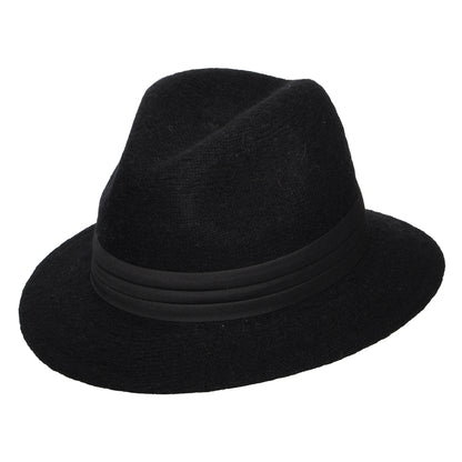 Chapeau Fedora Pliable en Angora Mélangé India noir SCALA