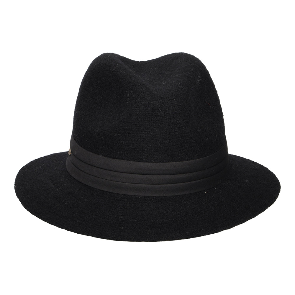 Chapeau Fedora Pliable en Angora Mélangé India noir SCALA