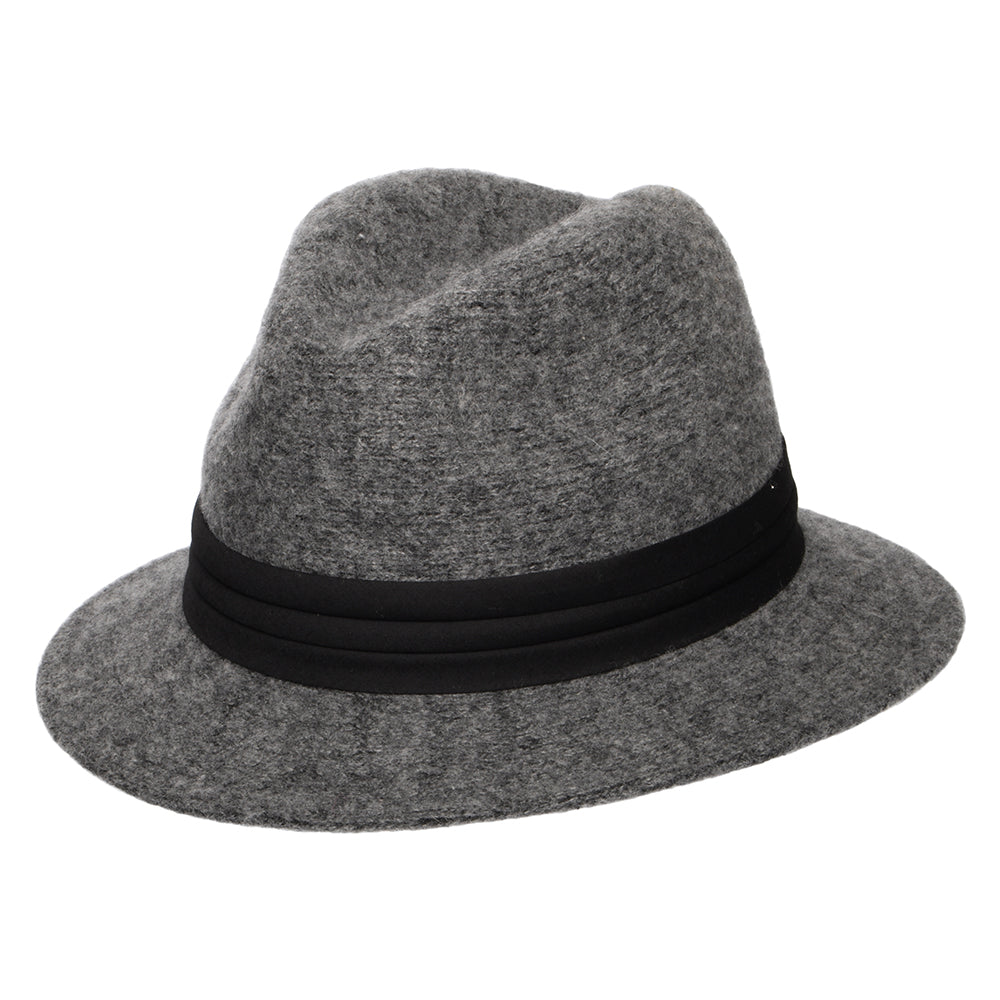 Chapeau Fedora Pliable en Angora Mélangé India anthracite SCALA