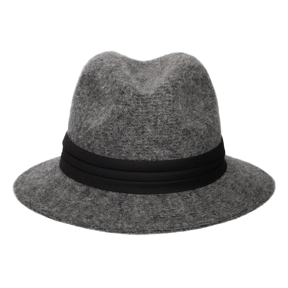 Chapeau Fedora Pliable en Angora Mélangé India anthracite SCALA