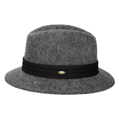 Chapeau Fedora Pliable en Angora Mélangé India anthracite SCALA