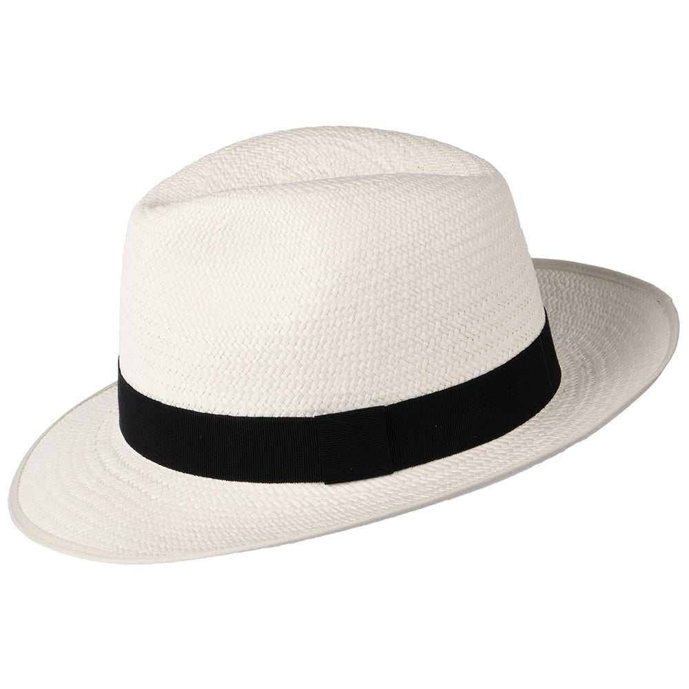 Chapeau Fedora Panama avec Bandeau noir Bexley décoloré CHRISTYS