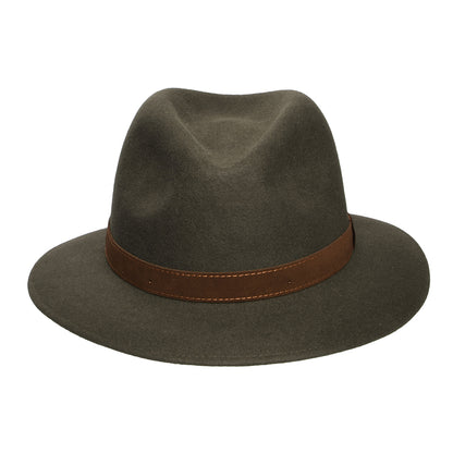 Chapeau Fedora Safari Déformable en Fourrure Feutrée sauge BORSALINO