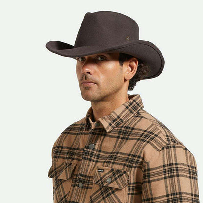 Chapeau de Cowboy en Laine Feutrée Weather Guard Scottsdale chocolat BRIXTON