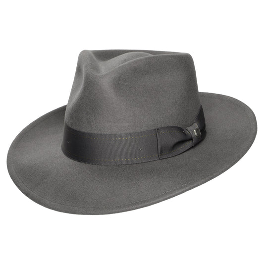 Chapeau Fedora en Laine Feutrée Convertabrim Swindle gris BRIXTON