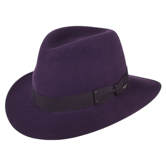 Chapeau Fedora Déformable Hydrofuge Curtis en Laine Feutrée violet BAILEY