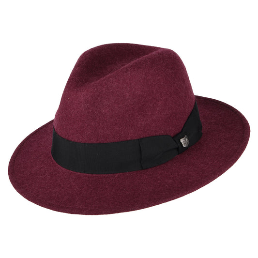 Chapeau Fedora en Laine Feutrée Chinée Hydrofuge Boston merlot FAILSWORTH