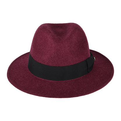 Chapeau Fedora en Laine Feutrée Chinée Hydrofuge Boston merlot FAILSWORTH