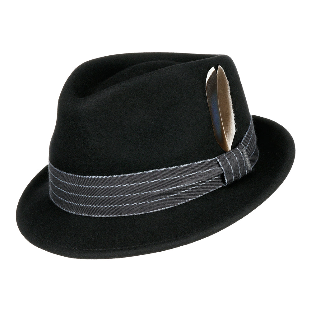 Chapeau Trilby en Laine Feutrée Déformable Hydrofuge Norborne noir STETSON