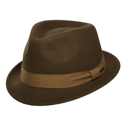 Chapeau Trilby en Laine Feutrée et Cachemire Guilford Player marron STETSON