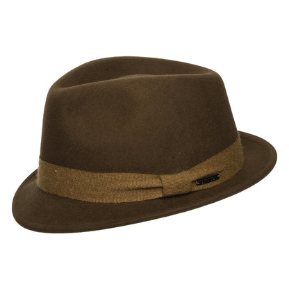 Chapeau Trilby en Laine Feutrée et Cachemire Guilford Player marron STETSON