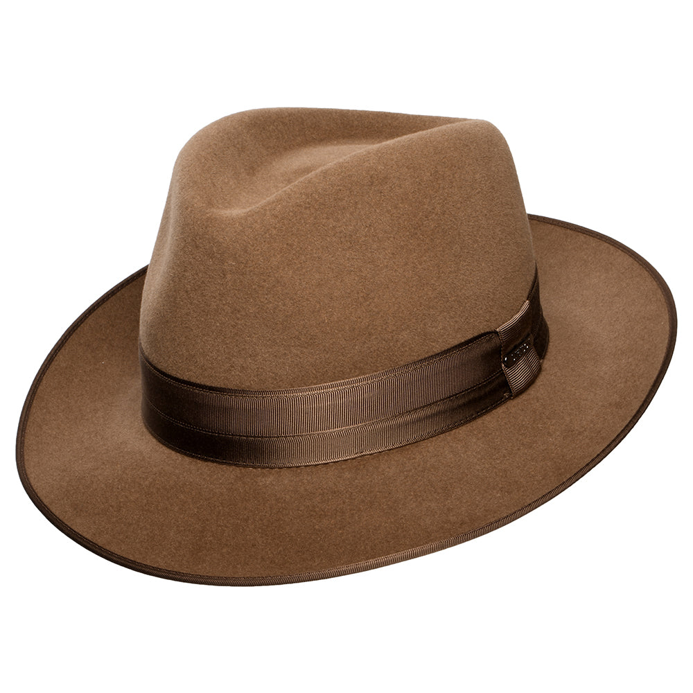 Chapeau Fedora en Fourrure Feutrée Kenridge marron clair STETSON