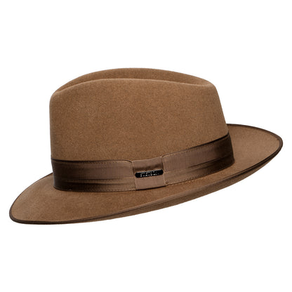 Chapeau Fedora en Fourrure Feutrée Kenridge marron clair STETSON