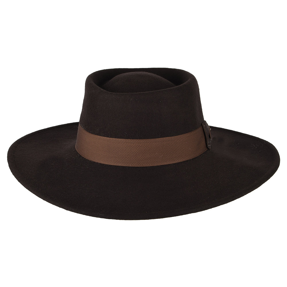 Chapeau Gaucho en Laine Feutrée Hydrofuge Hank chocolat SCALA