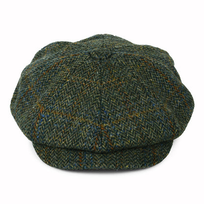 Casquette Gavroche en Harris Tweed à Chevrons Carloway olive-bleu-rouille FAILSWORTH