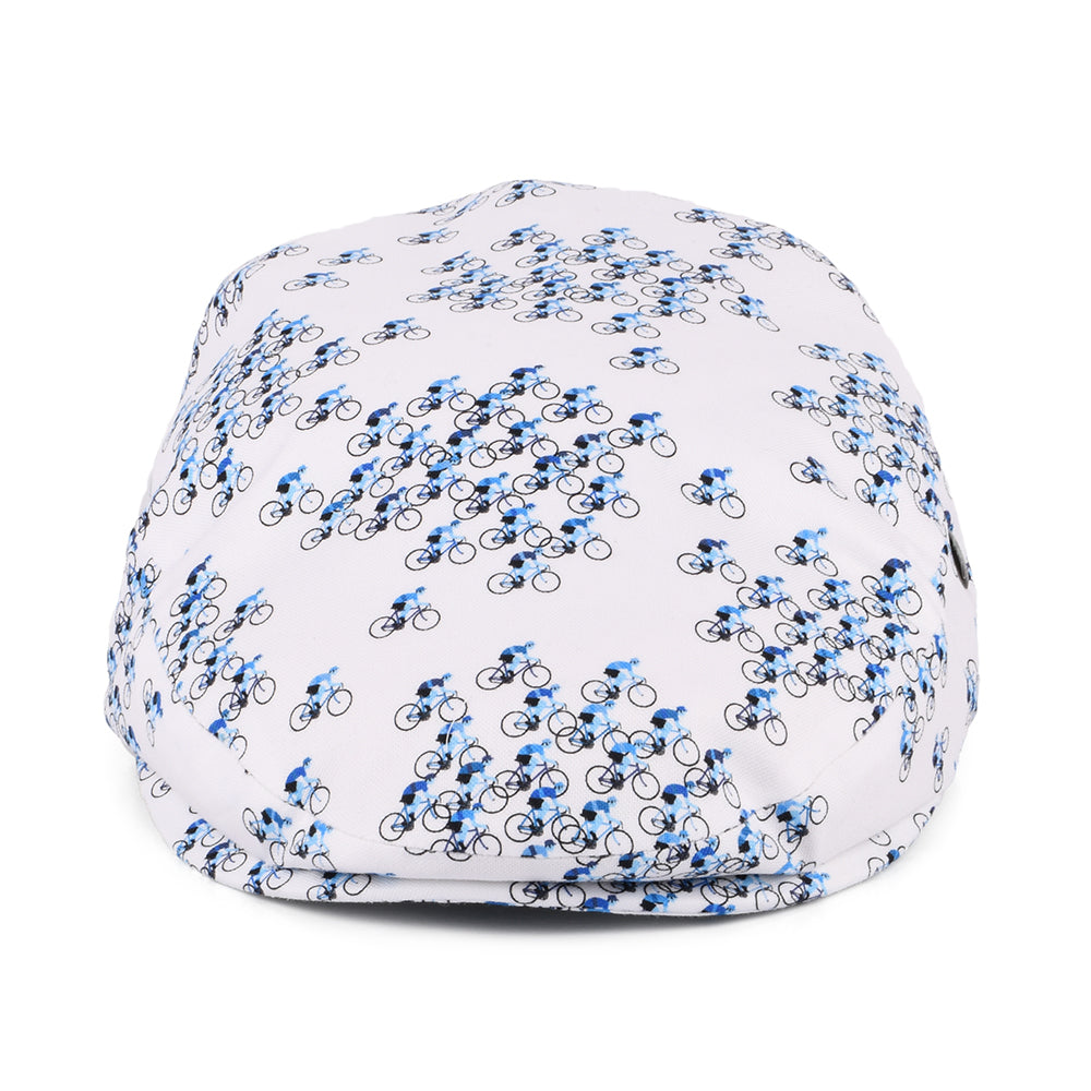 Casquette Plate en Coton Tour de Vélo blanc-bleu CITY SPORT