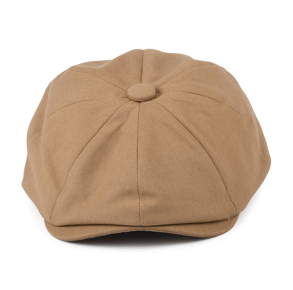 Casquette Gavroche à 8 Pans en Coton et Lin camel CHRISTYS