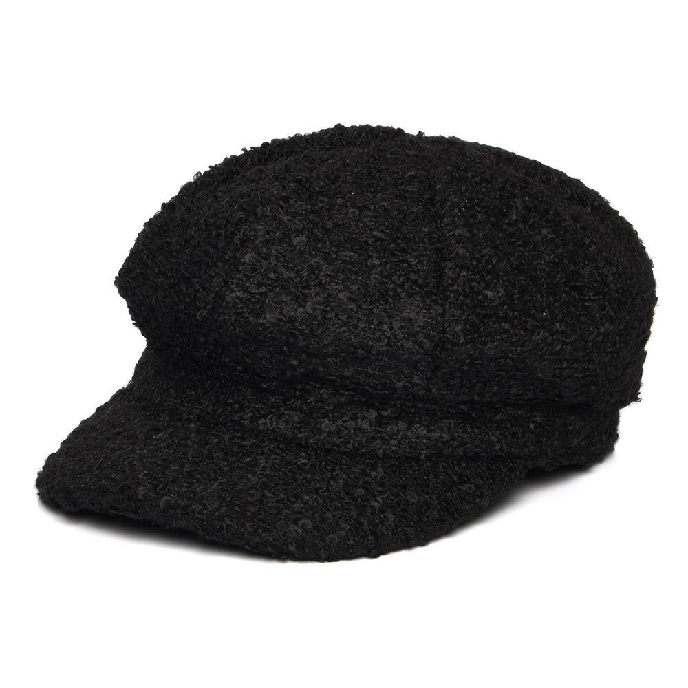 Casquette Gavroche en Bouclette noir WHITELEY