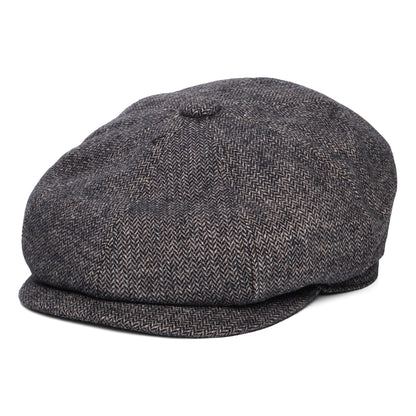 Casquette Gavroche en Laine Mélangée à Chevrons Cassell bleu marine BAILEY