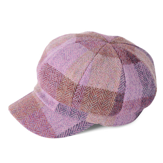 Casquette Gavroche en Harris Tweed Gabby lavande FAILSWORTH