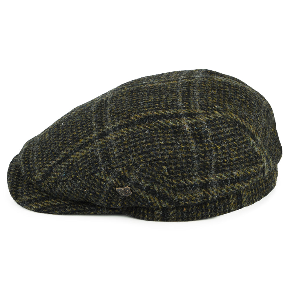 Casquette Plate à Visière Allongée en Harris Tweed Finsbay forêt FAILSWORTH