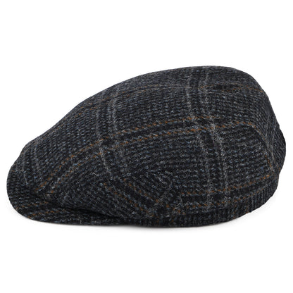 Casquette Plate à Visière Allongée en Harris Tweed Finsbay bleu marine FAILSWORTH