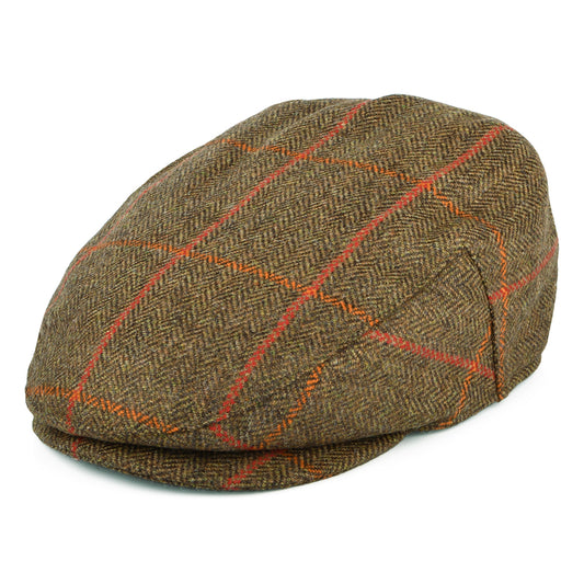 Casquette Plate Imperméable à Carreaux et Chevrons olive-orange-rouge FAILSWORTH