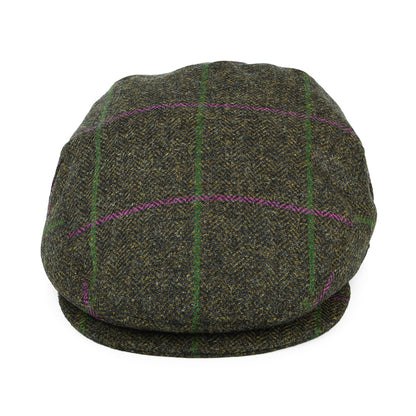 Casquette Plate Imperméable à Carreaux et Chevrons olive-violet-vert FAILSWORTH