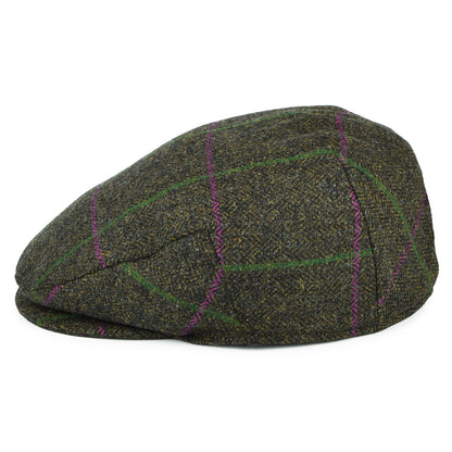 Casquette Plate Imperméable à Carreaux et Chevrons olive-violet-vert FAILSWORTH