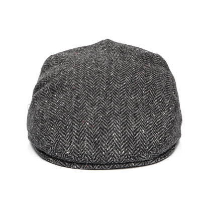 Casquette Plate en Tweed du Donegal à Chevrons gris-noir CITY SPORT