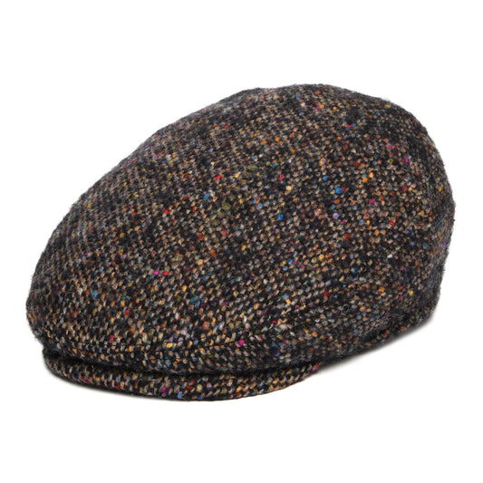 Casquette Plate en Tweed du Donegal Driver noir-multi STETSON