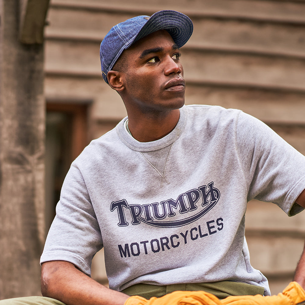 Casquette Militaire en Coton Oilys denim TRIUMPH MOTORCYCLES