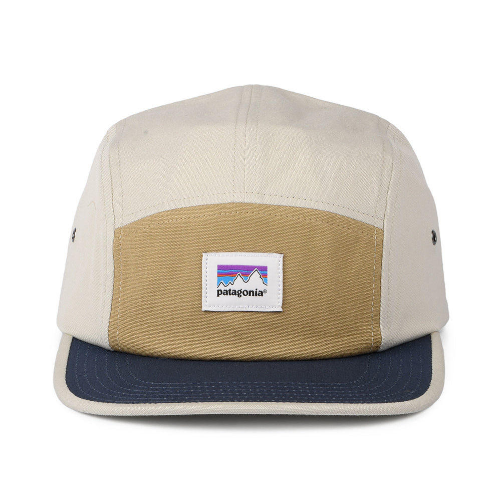 Casquette 5 Panel en Coton Bio Shop Sticker Graphic Maclure beige sable-bleu PATAGONIA