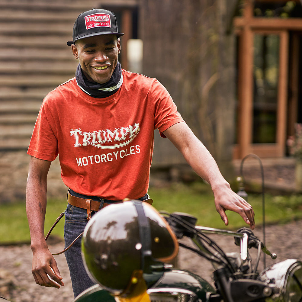 Casquette en Coton à Visière Plate Straggler noir TRIUMPH MOTORCYCLES