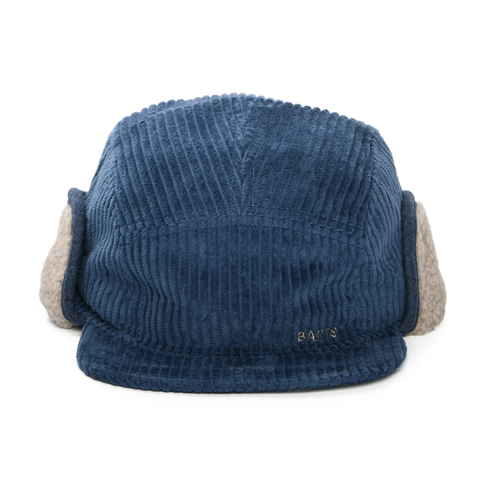 Casquette 5 Panel en Velours Côtelé Avec Protège-Oreilles Rayner bleu marine BARTS