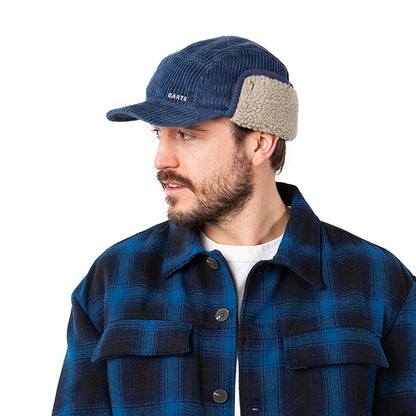 Casquette 5 Panel en Velours Côtelé Avec Protège-Oreilles Rayner bleu marine BARTS