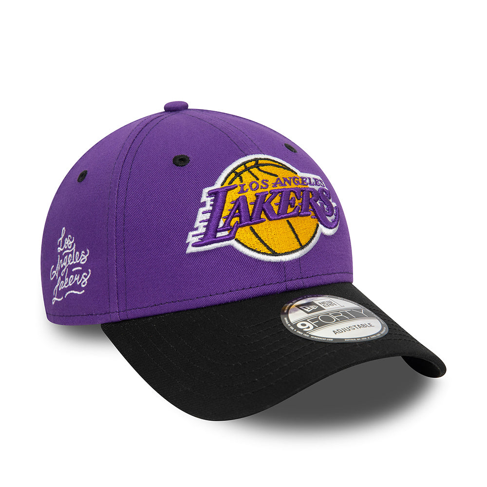 Casquette 9FORTY NBA Side Patch L.A. Lakers violet-noir NEW ERA