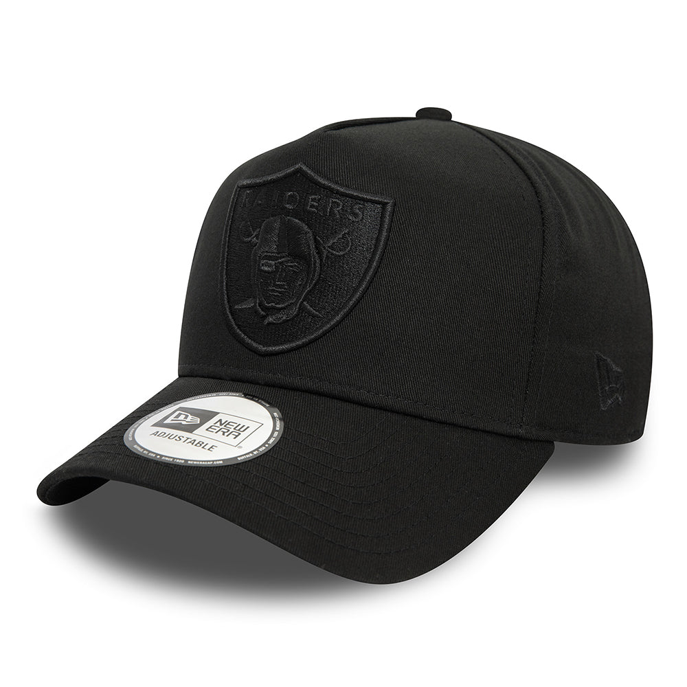 Casquette Snapback NFL Monochrome A-Frame Las Vegas Raiders noir sur noir NEW ERA