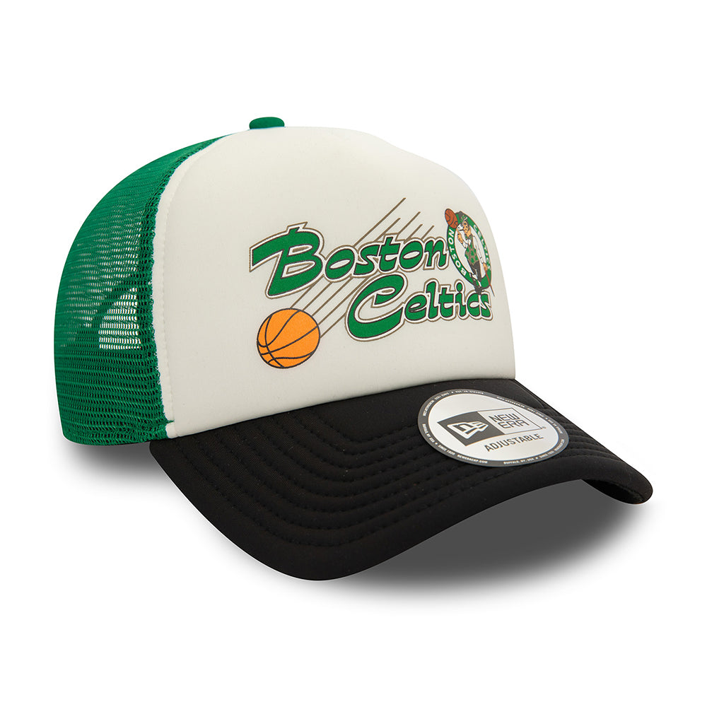 Casquette Trucker NBA Graphic A-Frame Boston Celtics blanc cassé-noir-vert NEW ERA