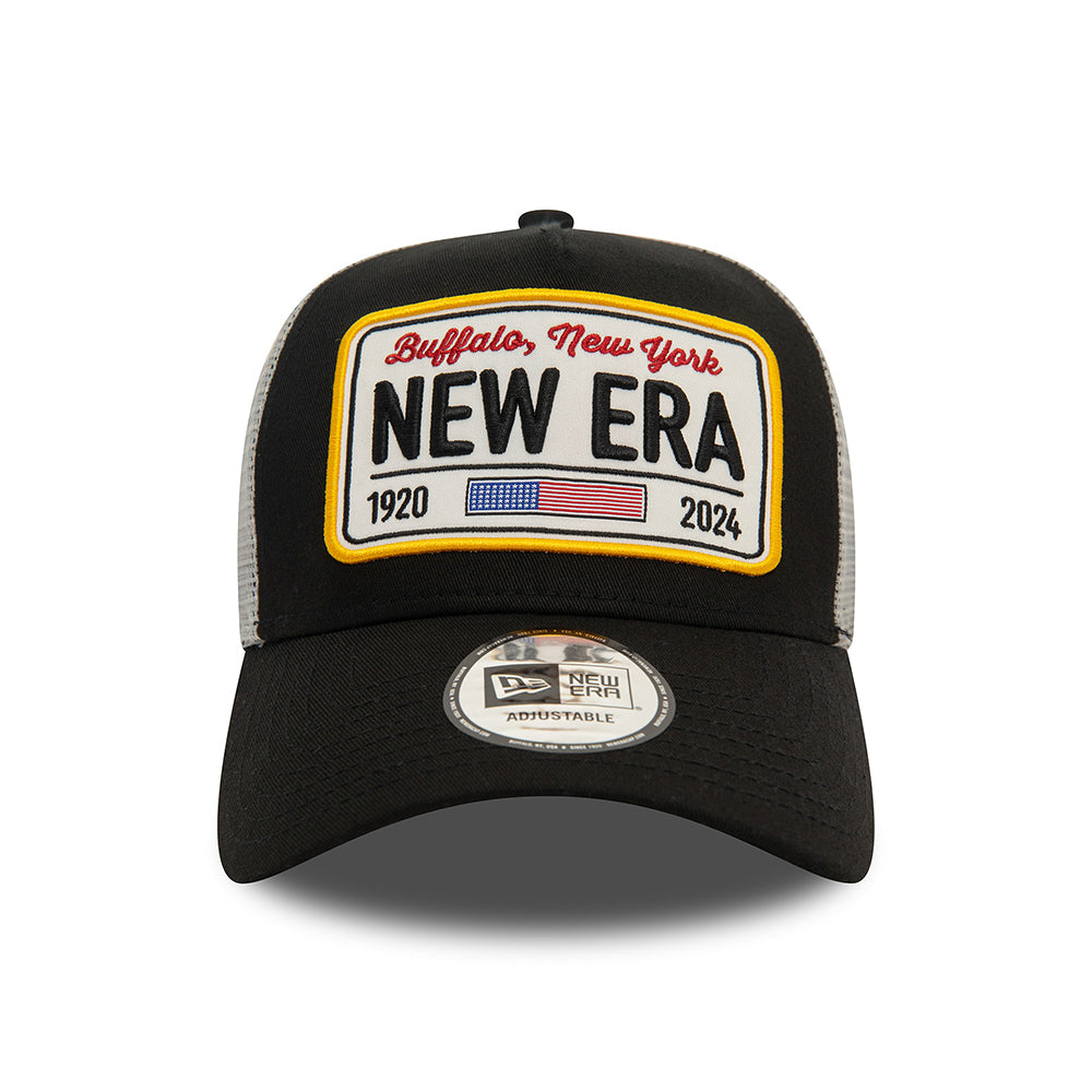 Casquette Trucker License Plate A-Frame noir-gris NEW ERA