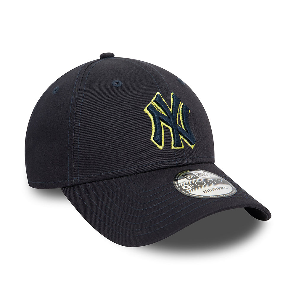 Casquette 9FORTY MLB Team Outline New York Yankees bleu marine-citron vert NEW ERA