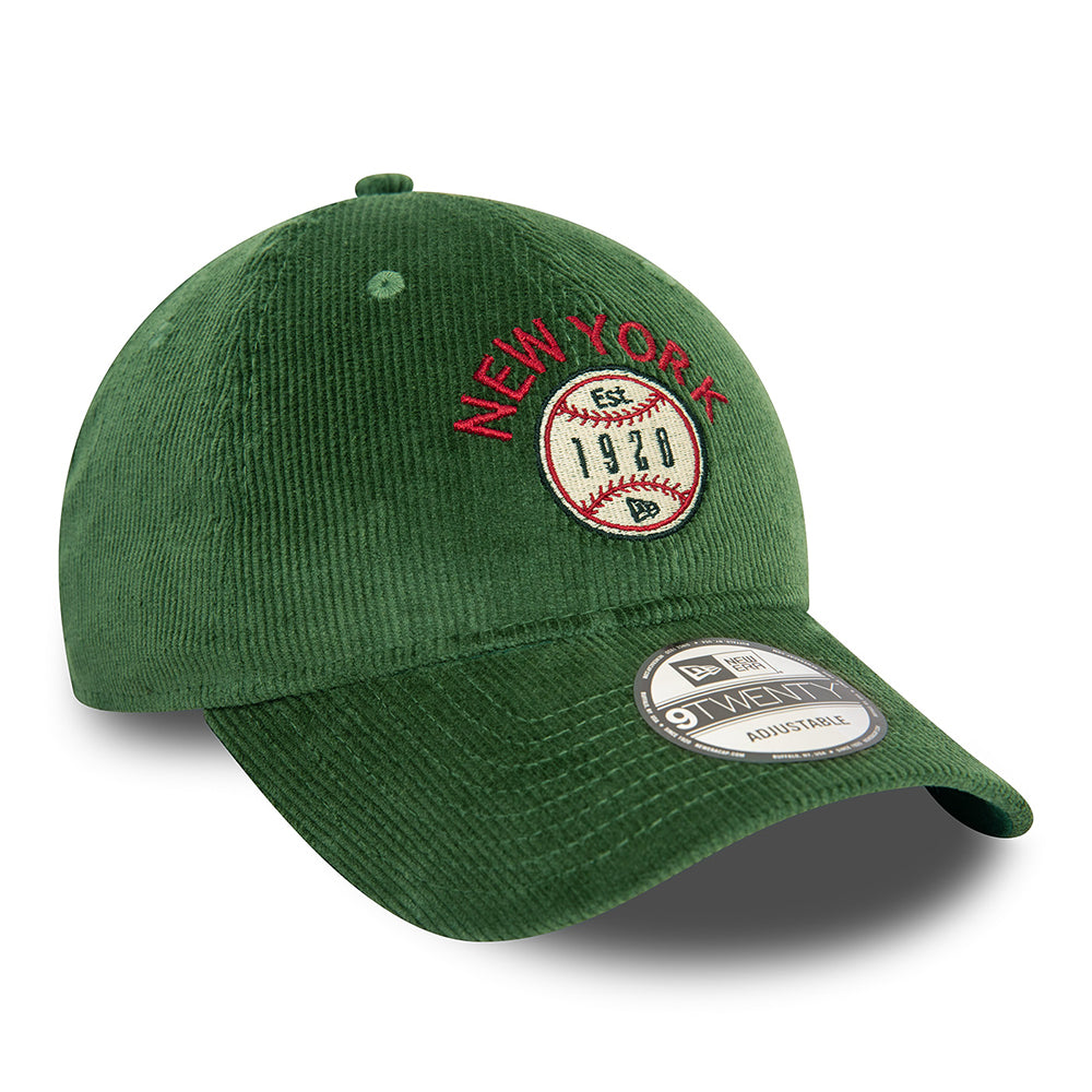 Casquette 9TWENTY NE Cord New York vert foncé NEW ERA