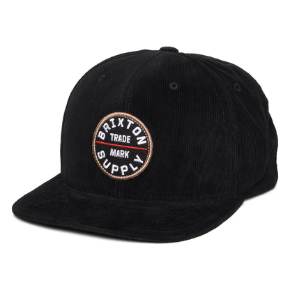 Casquette Snapback en Velours Côtelé Oath III noir BRIXTON