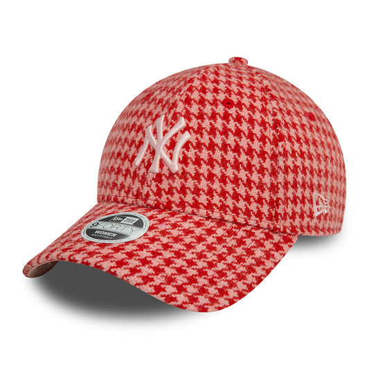 Casquette 9FORTY MLB Houndstooth New York Yankees rose-écarlate NEW ERA