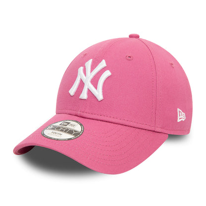 Casquette Enfant 9FORTY MLB League Essential New York Yankees mauve-blanc NEW ERA