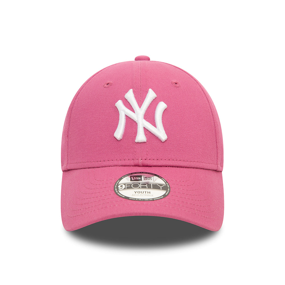 Casquette Enfant 9FORTY MLB League Essential New York Yankees mauve-blanc NEW ERA