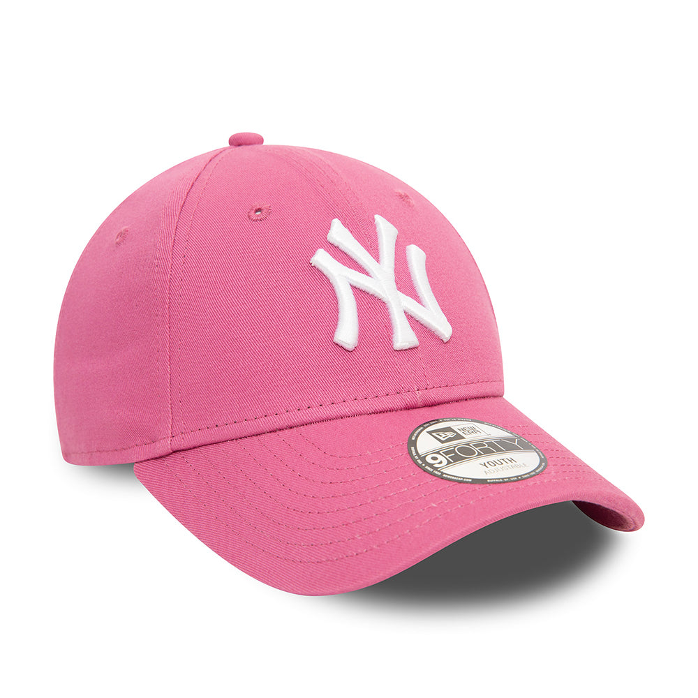 Casquette Enfant 9FORTY MLB League Essential New York Yankees mauve-blanc NEW ERA